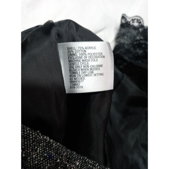 NWT Worthington Faux Corset Waist Tweed Pencil Skirt with Lace Hem size 6 - Picture 4 of 11